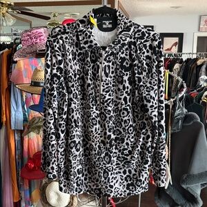 Jones New York Sport Black and Gray Animal Print Jacket